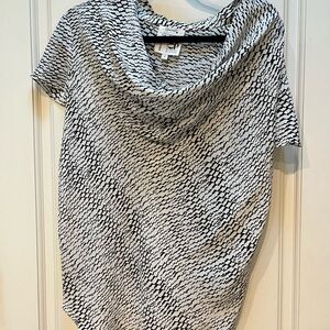 Silk cowl neck short sleeve blouse size small